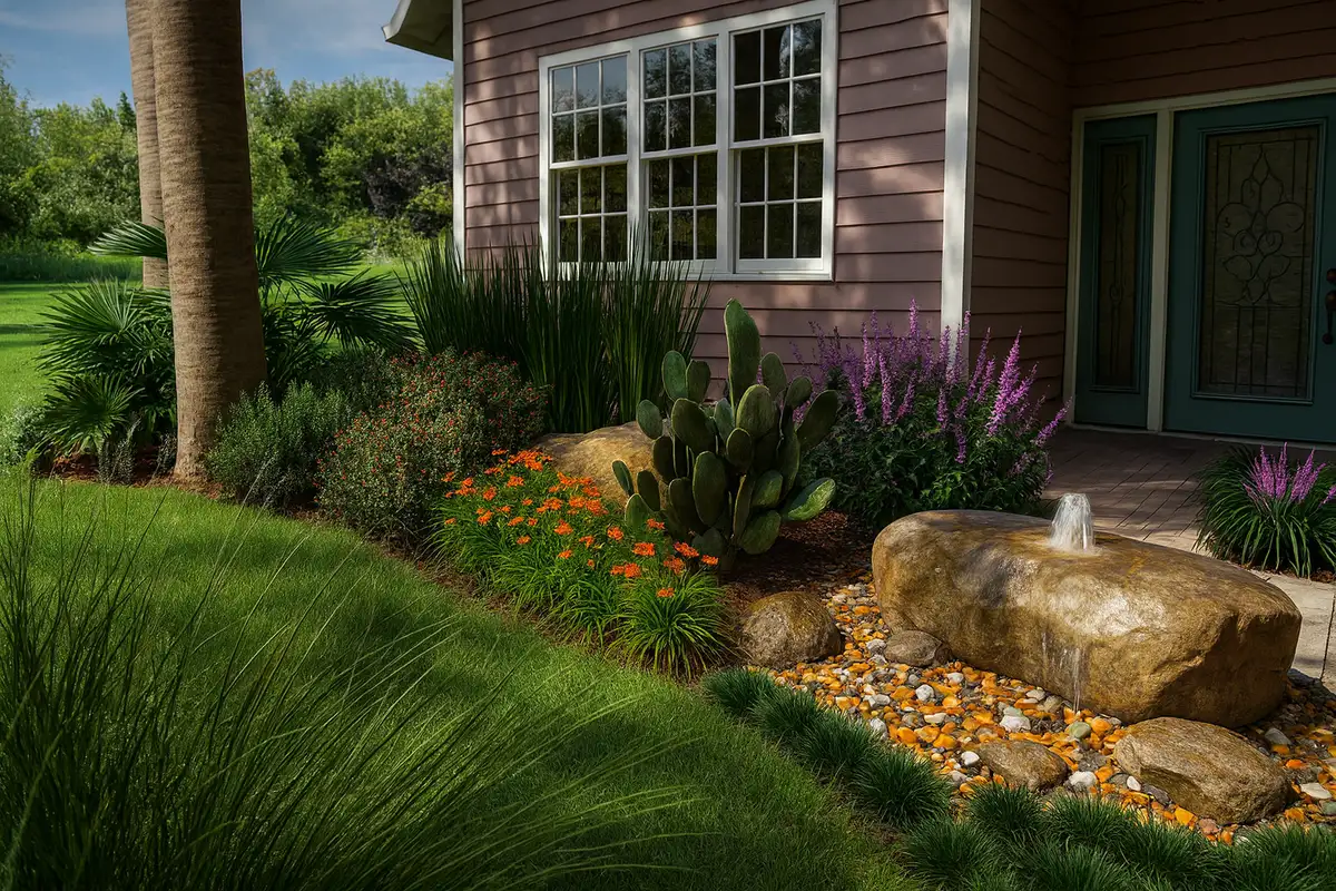 3D landscape design rendering by Bloom and Stone Outdoor Designs