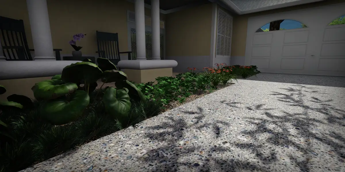 3D rendering of a complete outdoor living transformation