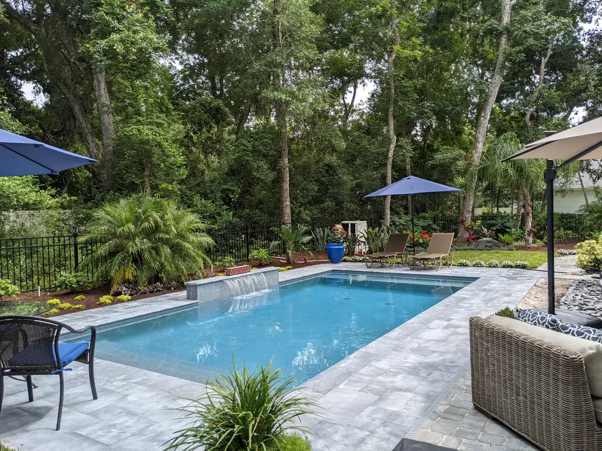 Custom natural stone details in a finished landscape