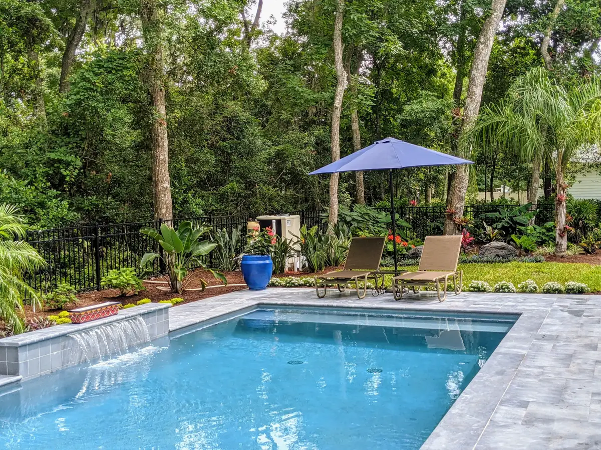 Custom outdoor kitchen and entertainment area