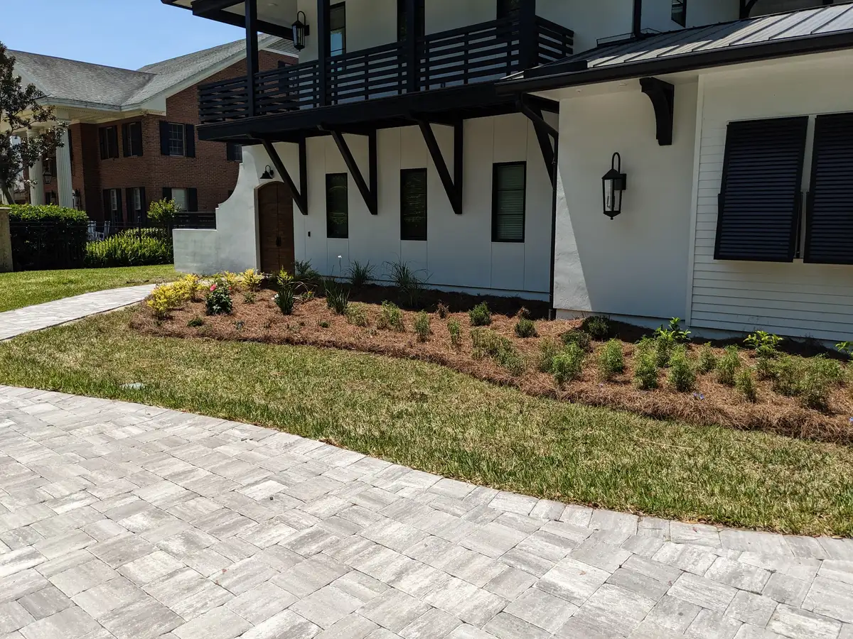 Natural stone retaining wall and steps
