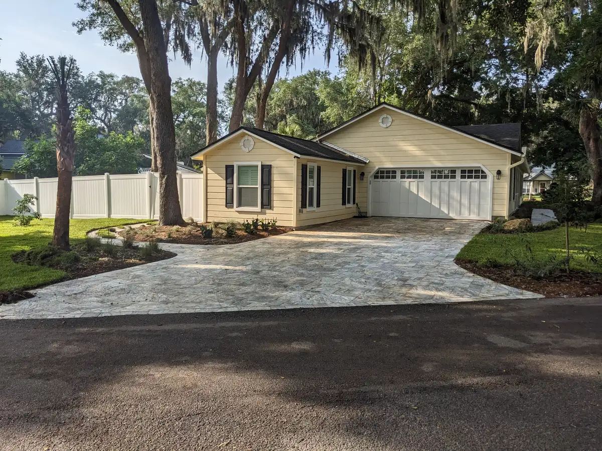 Multi-level outdoor terrace with seating and plantings