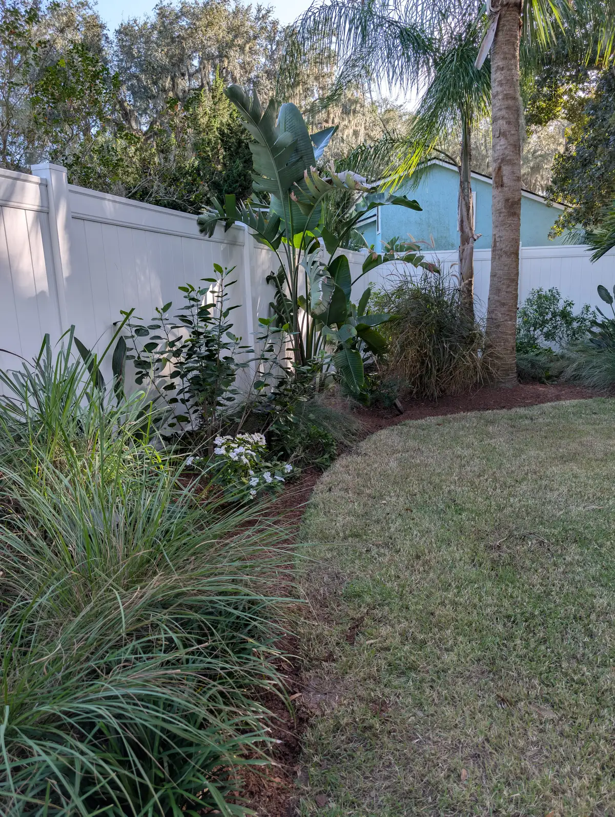 Bubbling rock water feature with landscape lighting