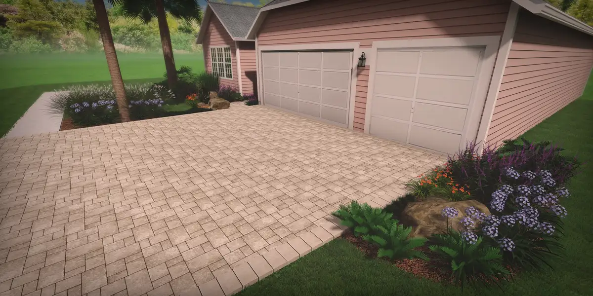 Coordinated landscape design decisions for shade, drainage, paths, and planting beds