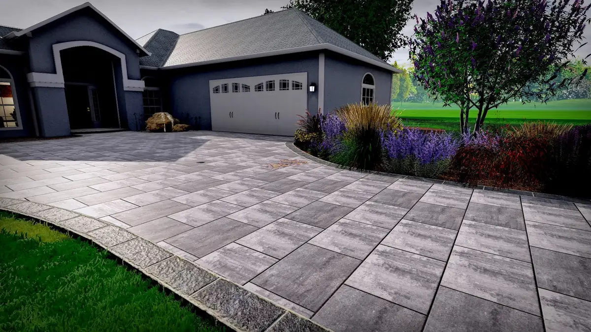 Hand-set natural stone patio at a Ponte Vedra FL estate