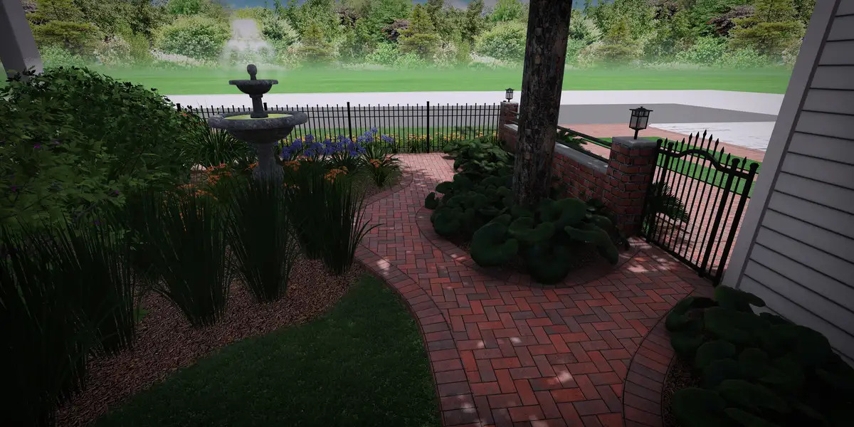 Beech Street project - custom hardscaping with native Florida plants